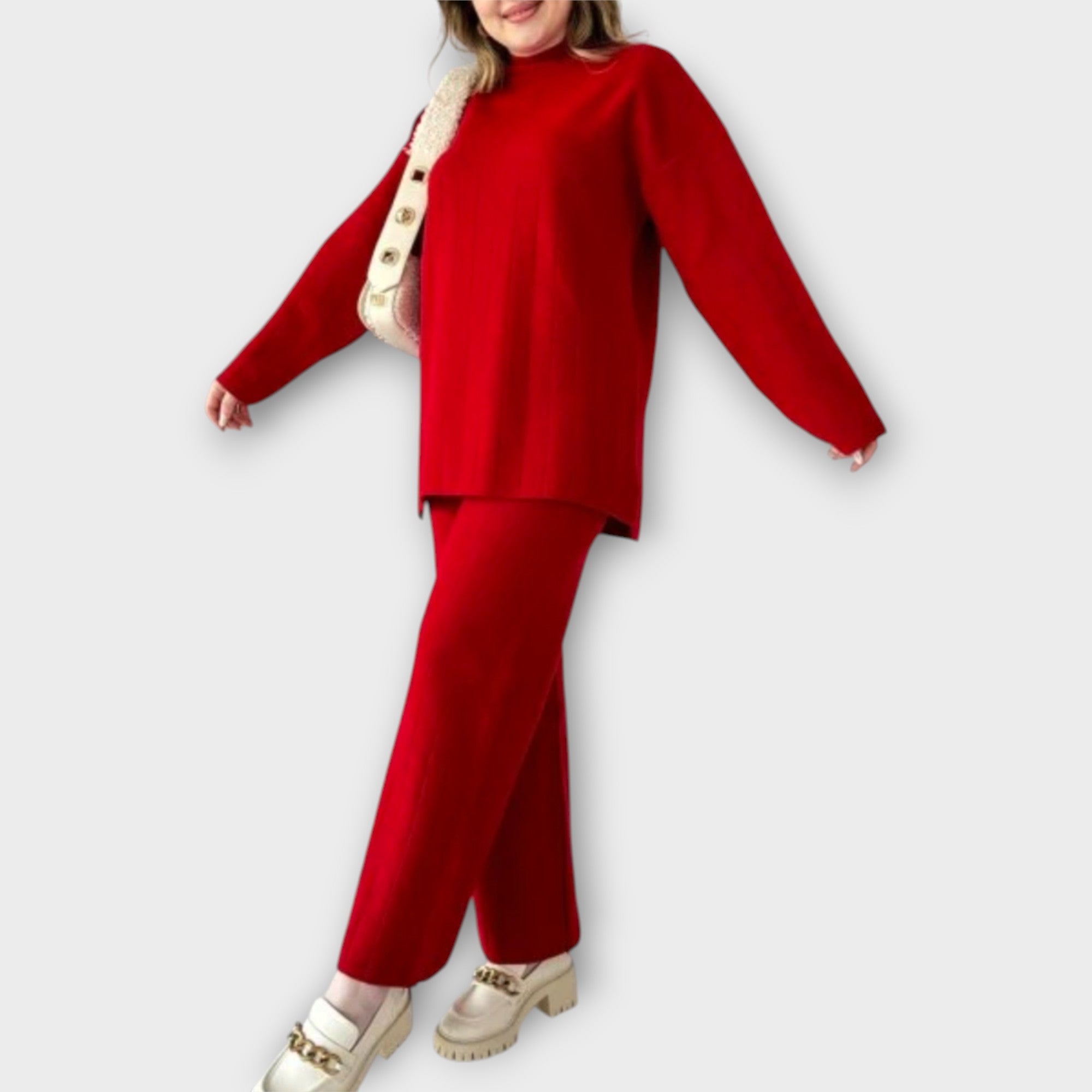 Pletený Set S Volným Střihem Pro Elegantní Dámský Vzhled