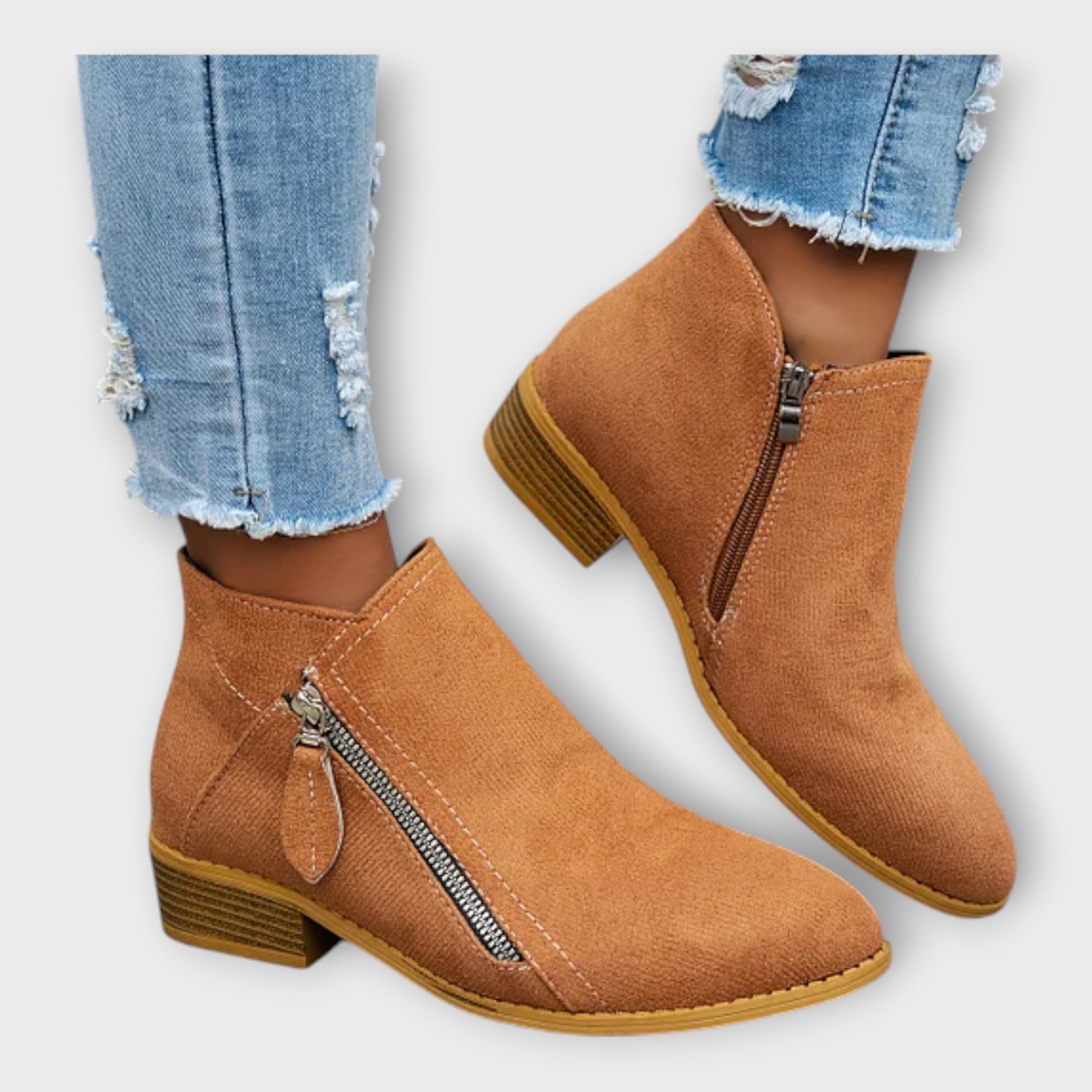 Elegantní Kotníkové Boty Se Zapínáním Na Zip Univerzální