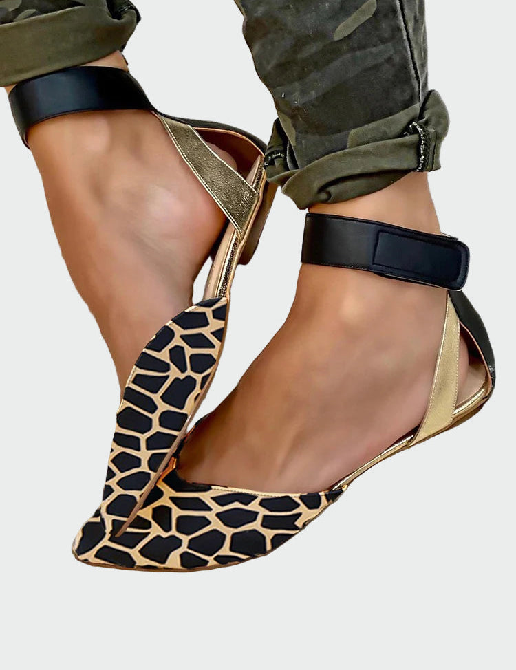 Élan Baleríny Dámské S Černým Páskem Béžové Zlaté Detaily