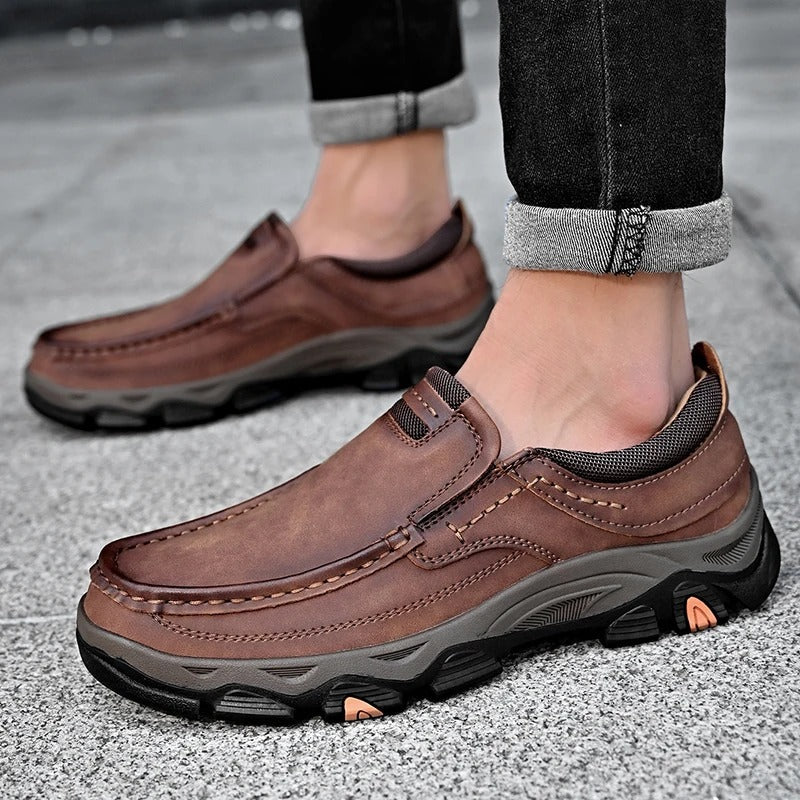 Elegantní Kožené Slip On Boty