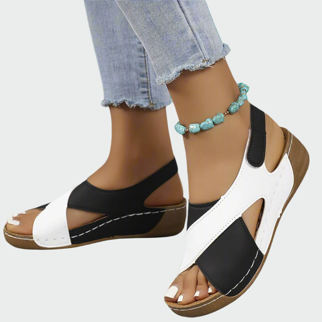Pohodlné Platformové Sandály Bílo Modré Pro Letní Dny