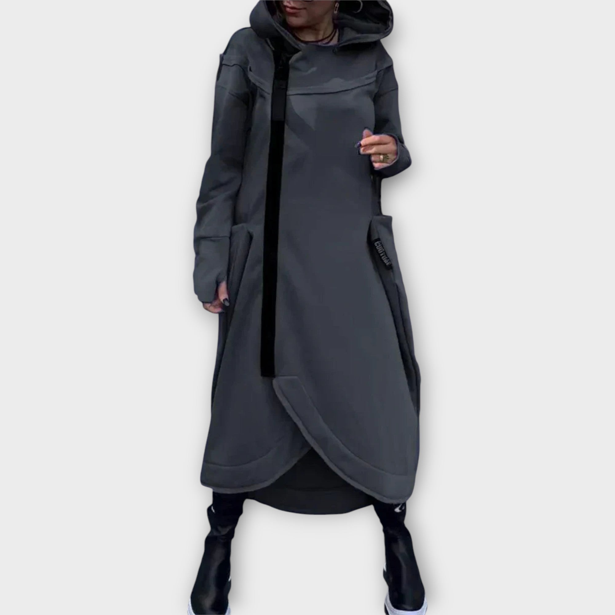 Dlouhá Parka S Moderním Designem A Volným Střihem Elegantní