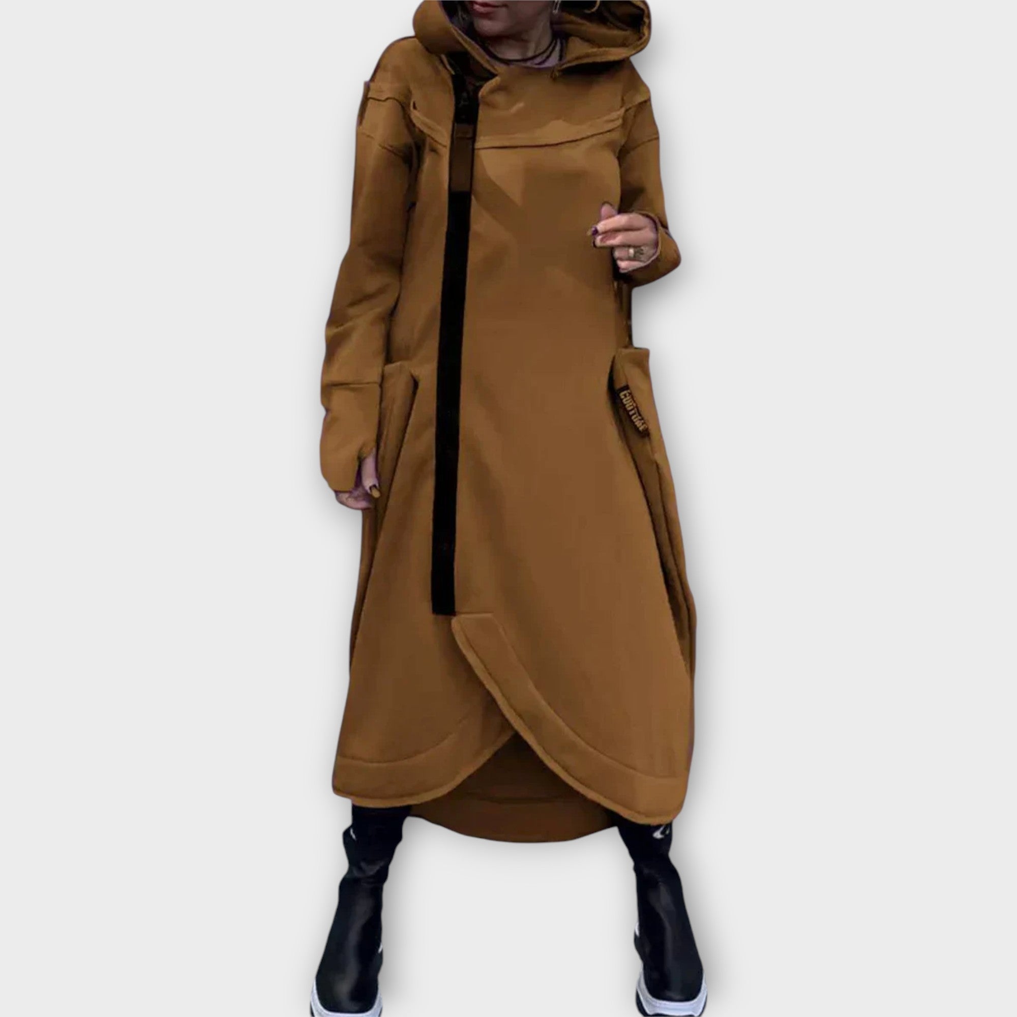 Dlouhá Parka S Moderním Designem A Volným Střihem Elegantní
