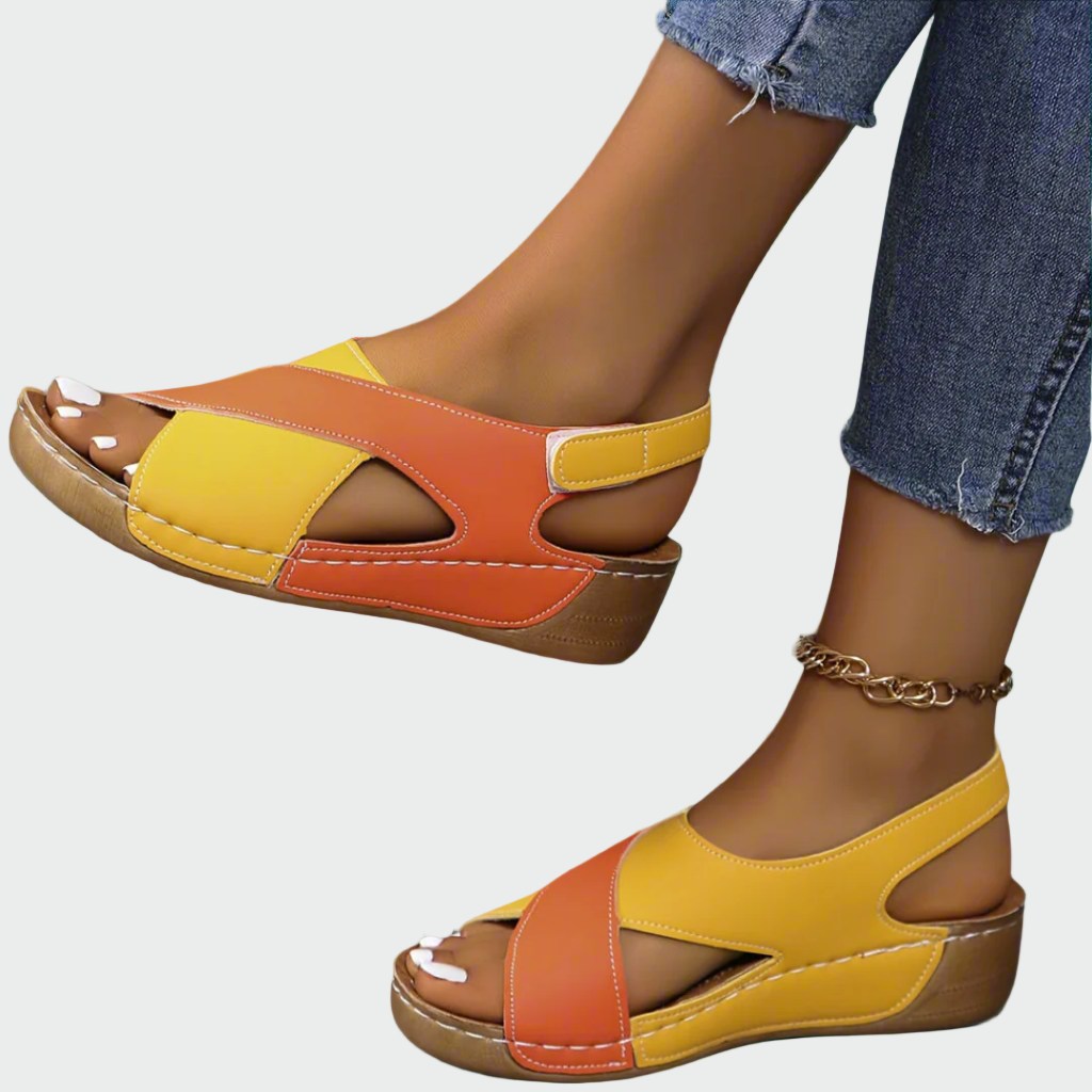 Pohodlné Platformové Sandály Bílo Modré Pro Letní Dny