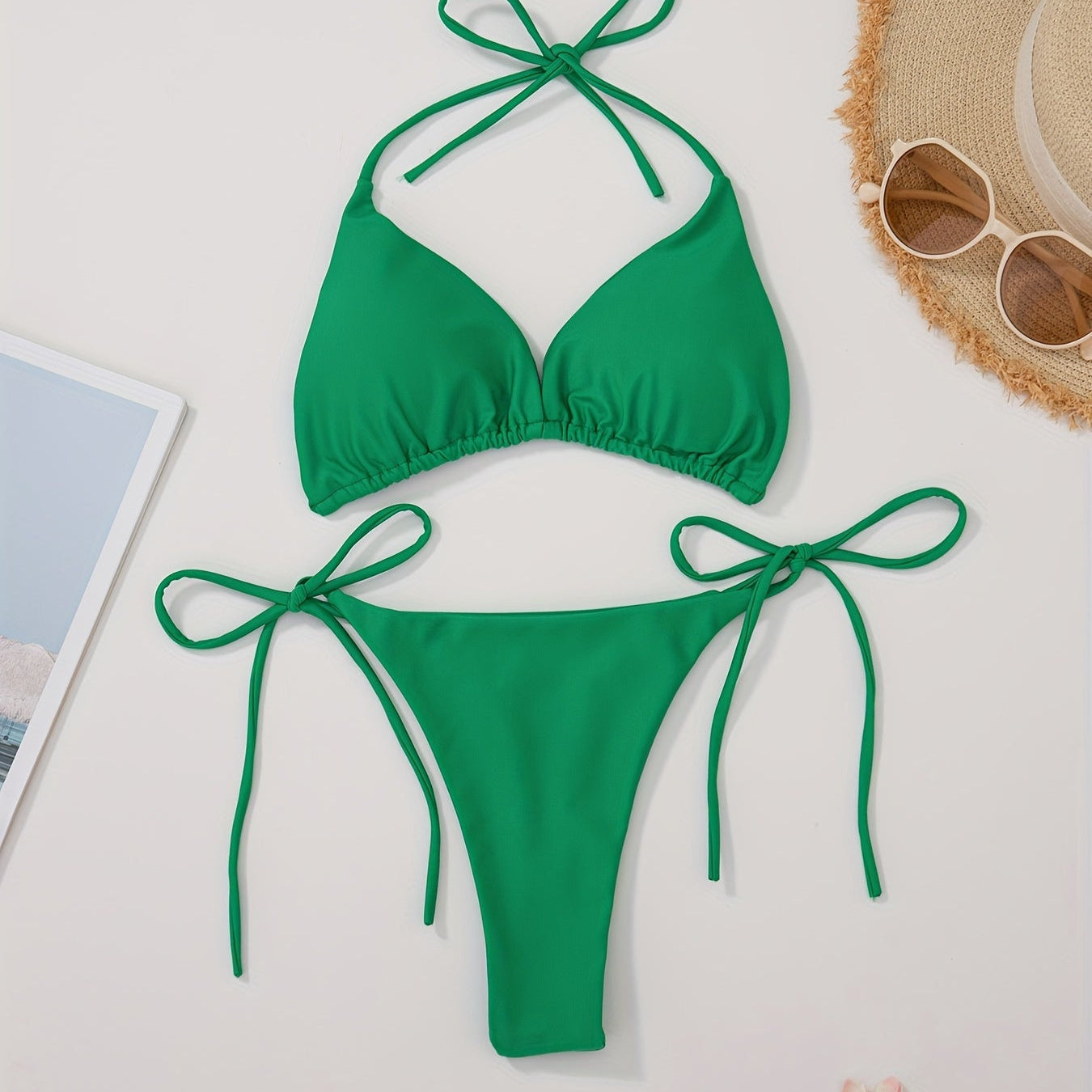 Halter Bikini S Vřezem Kalhotek Pro Ženy Elegantní Plavky