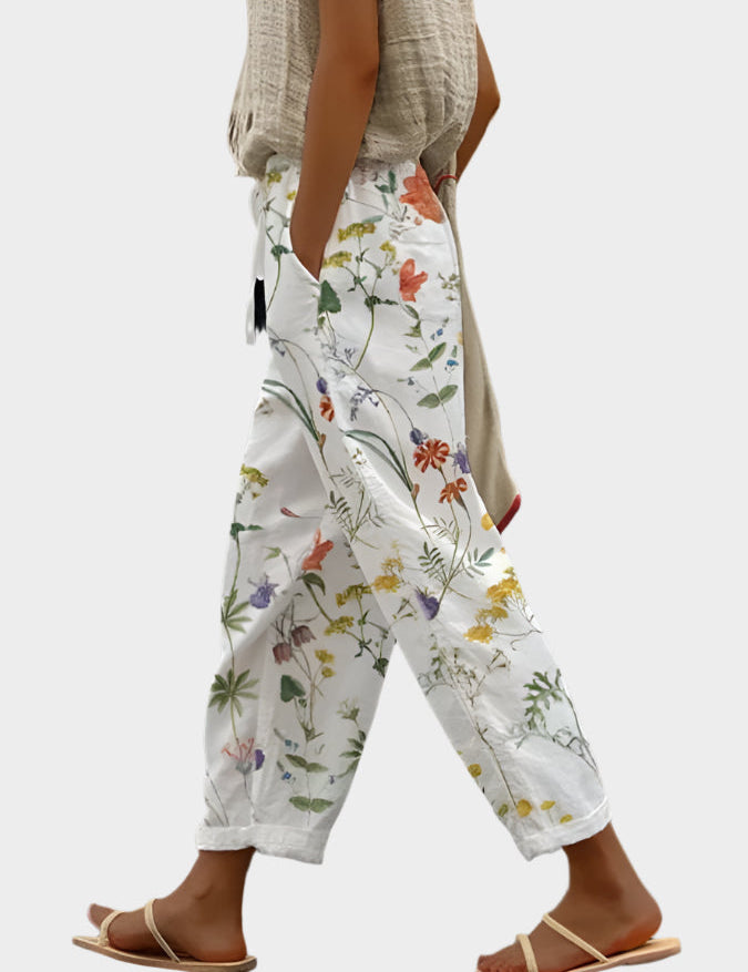 Volné Kalhoty S Botanickým Vzorem Boho Stylu Pro Letní Dny