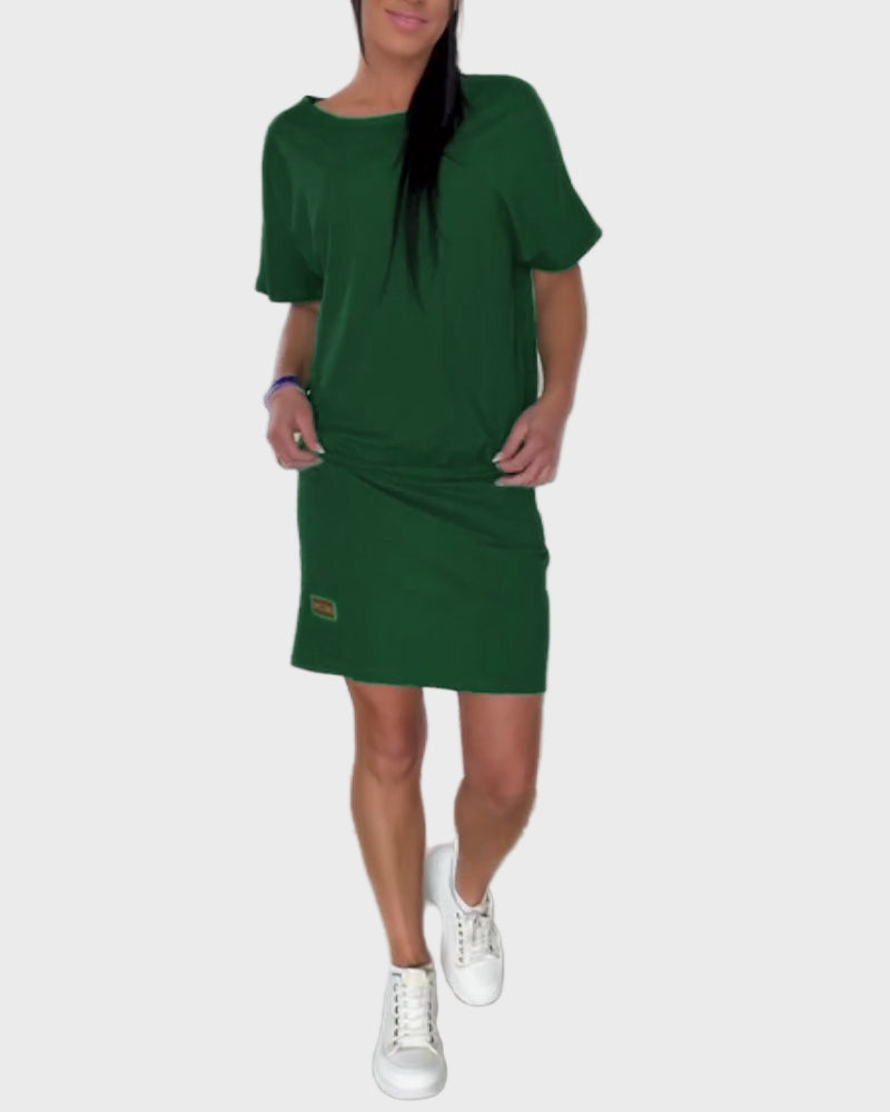 Denní Lněné Mini Šaty S Volným Střihem Černé Městský Styl