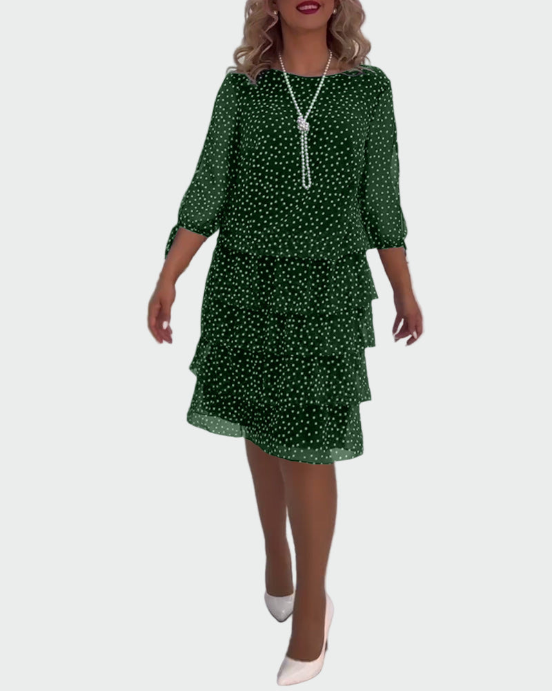 Klasické Puntíkované Dámské Šaty Černé Pozadí s Bílými detaily