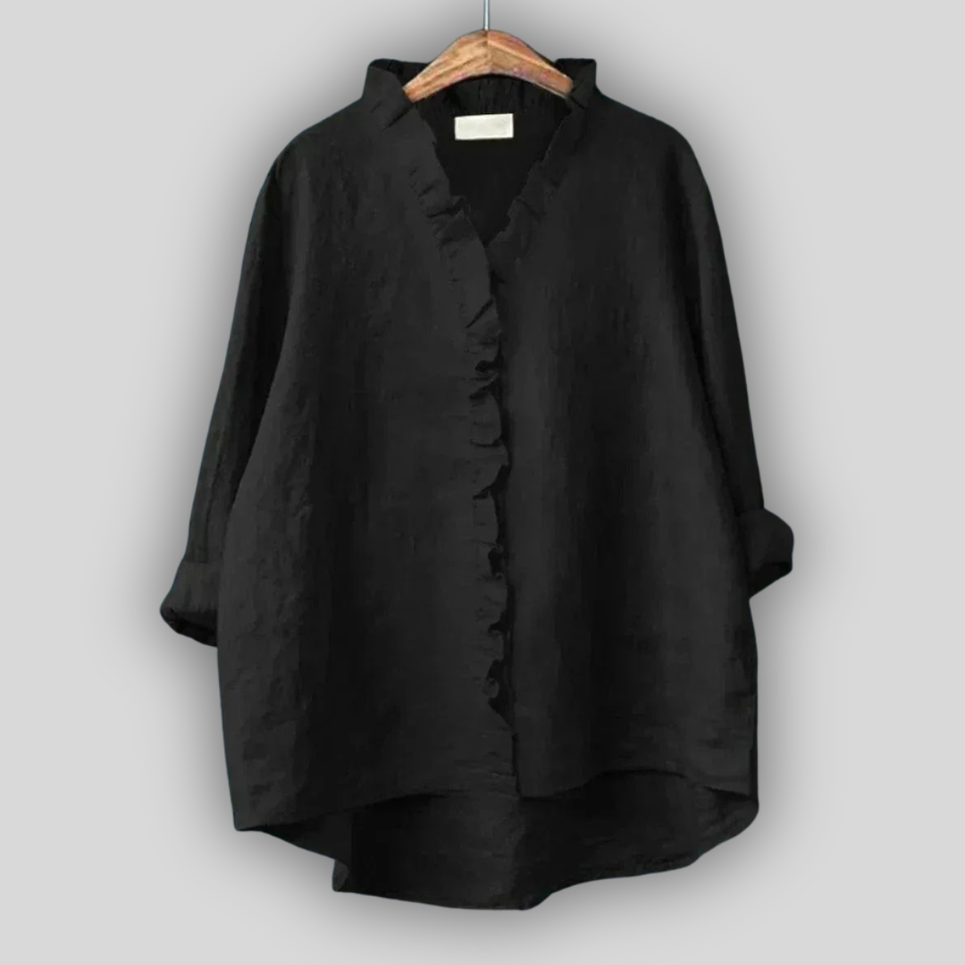 Lehká Lněná Blůza Zemitá Elegance Pro Každý Den Pohodlí