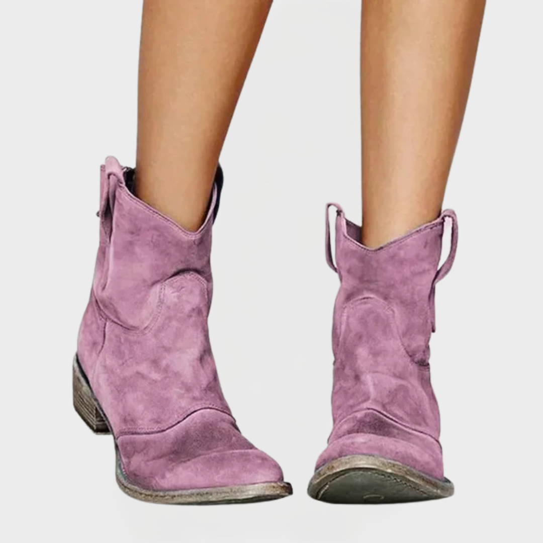 Retro Western Kotníčkové Boty Pro Ženy S Elegantním Nádechem