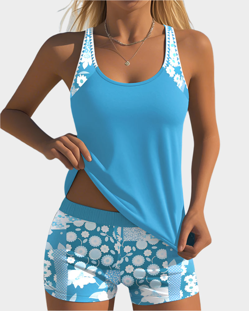 Dvoudílné Plavky S Květinovým Vzorem Růžové Barvy Letní