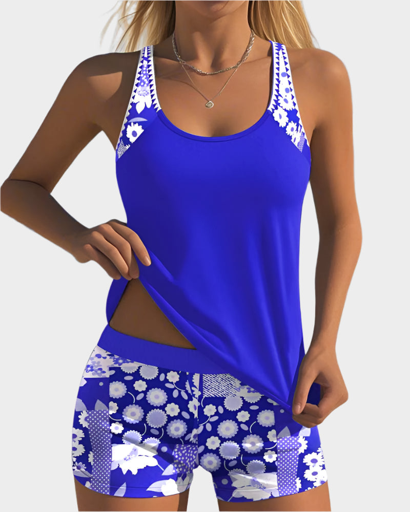 Dvoudílné Plavky S Květinovým Vzorem Růžové Barvy Letní