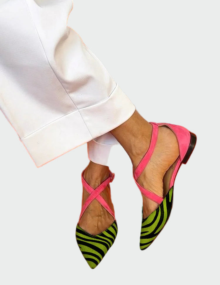 Baleríny S Páskem S Překříženými Páskami Pohodlné Stylové
