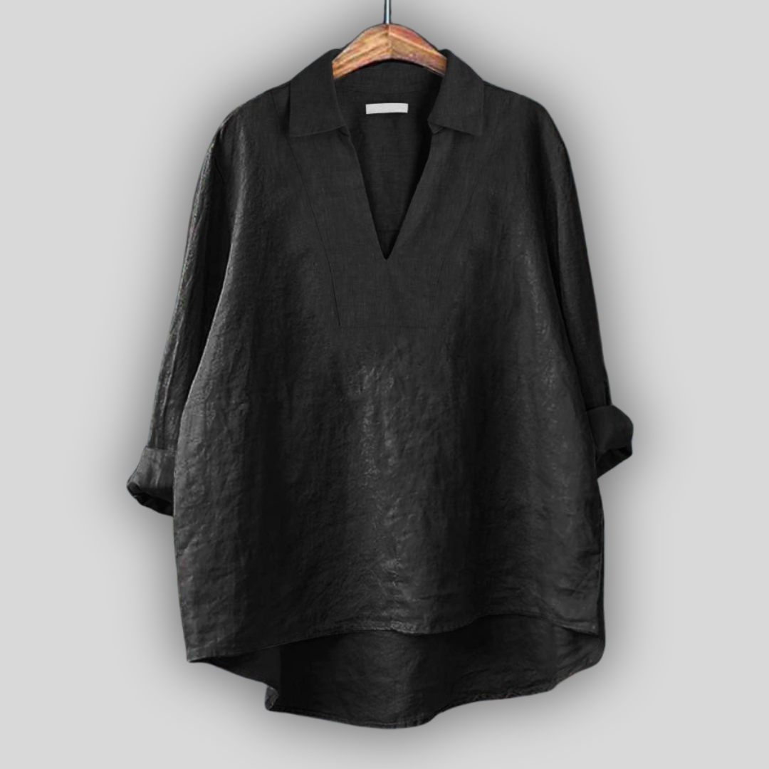 Lněná Blůza Stříbrná Elegance Minimalistická Krása Stylu