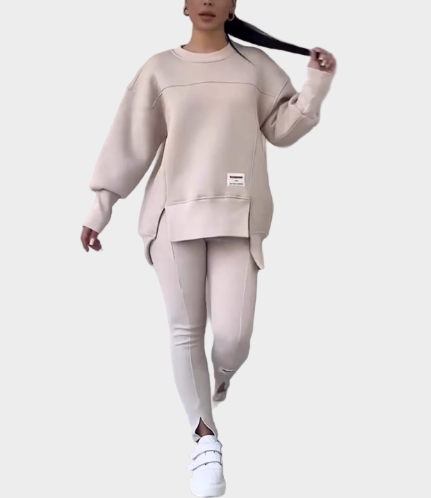 Dámský Set Mikiny a Legíny Módní Pohodlí Černá Každodenní