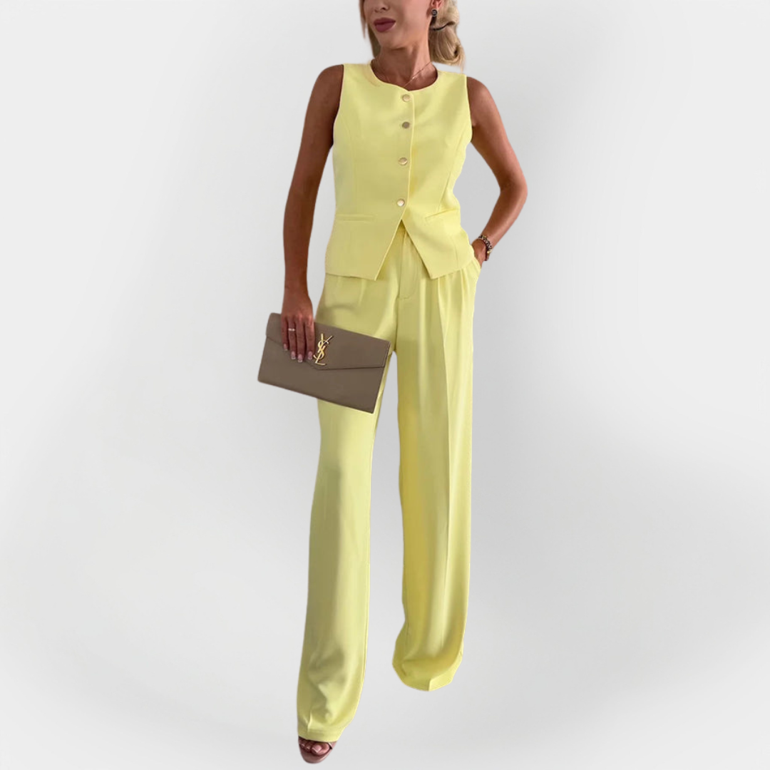 Elegantní Set Kalhoty S Tílkem Bez Rukávů Pro Ženy