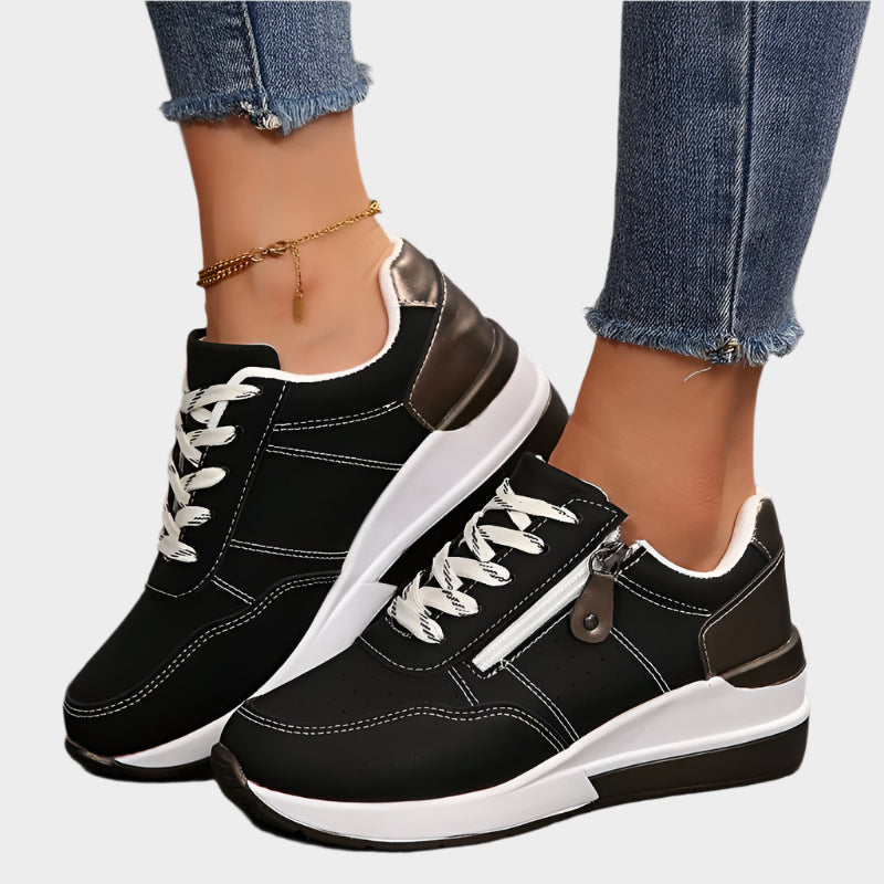 Tmavě Modré Ortopedické Boty S Bočním Zipem Tlustou Podešví