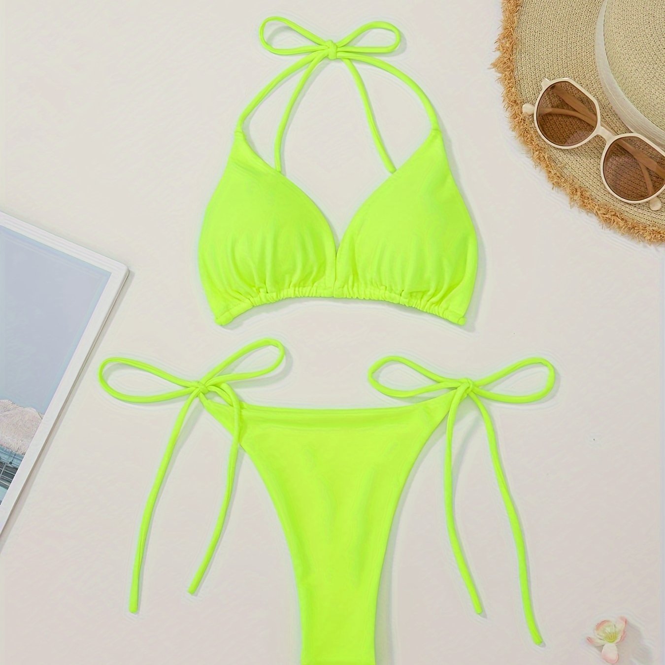 Halter Bikini S Vřezem Kalhotek Pro Ženy Elegantní Plavky