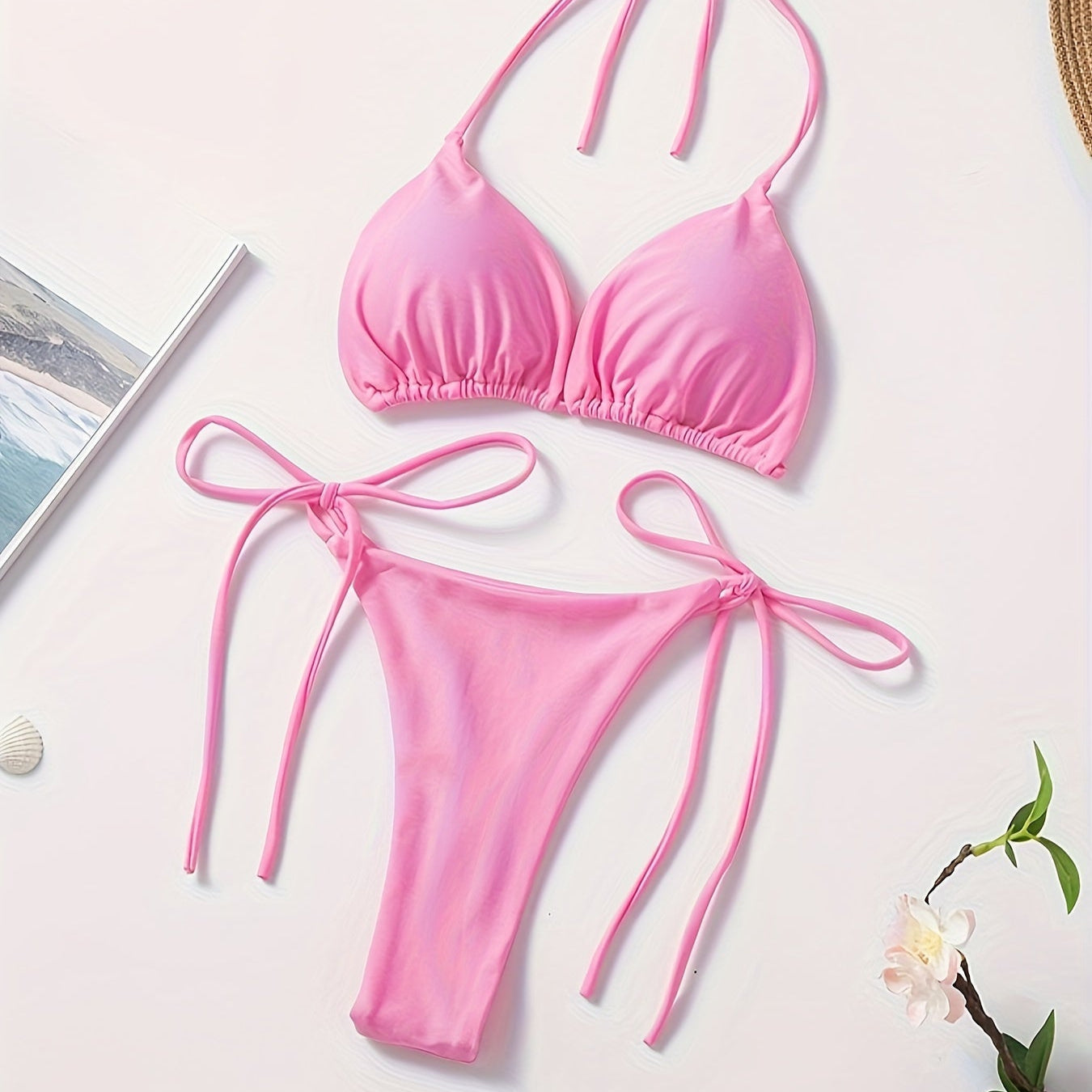 Halter Bikini S Vřezem Kalhotek Pro Ženy Elegantní Plavky