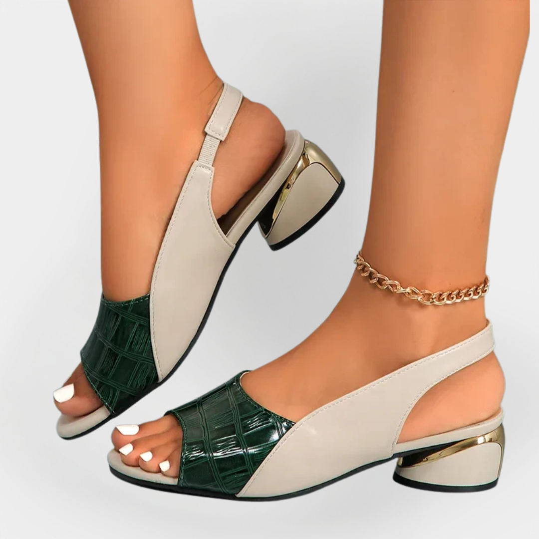 Kožené Sandály Sofia Croco Vzor Elegantní Komfort Pohodlí