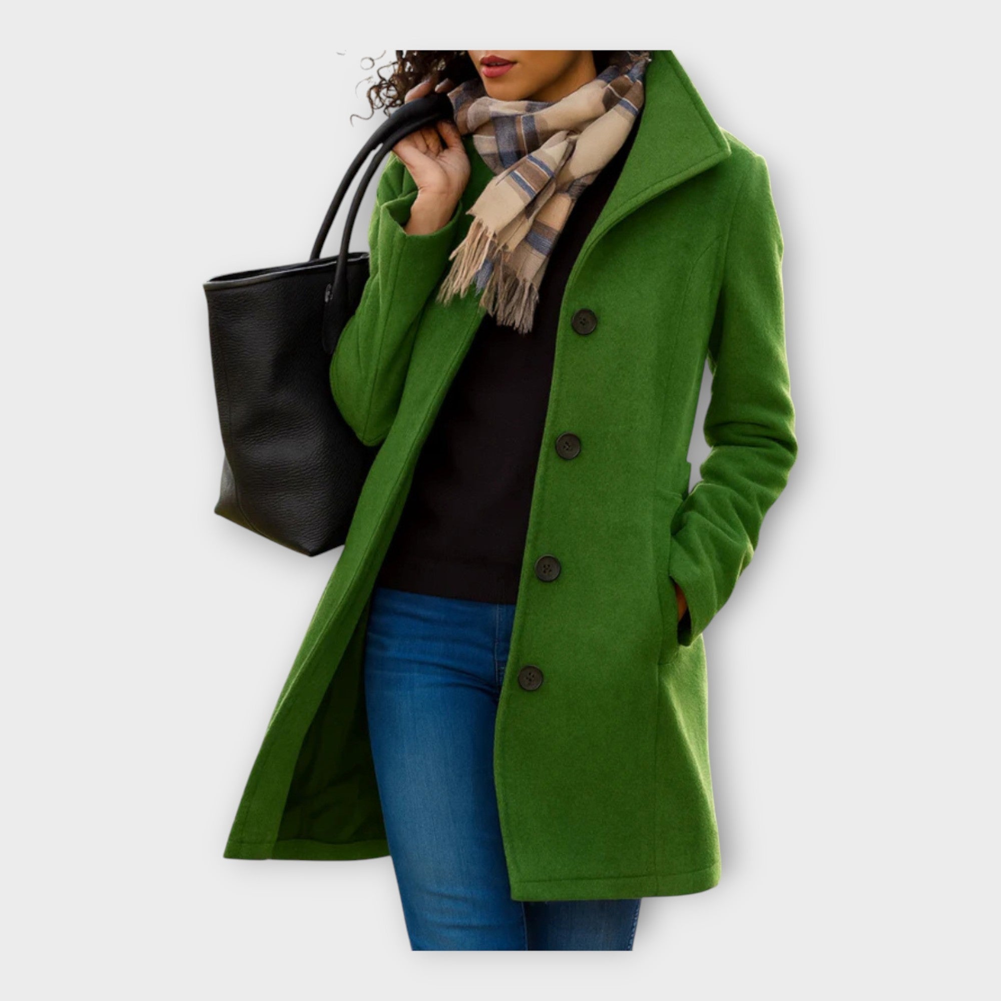 Elegantní Vlněný Kabát s Knoflíky Pro Každý Styl