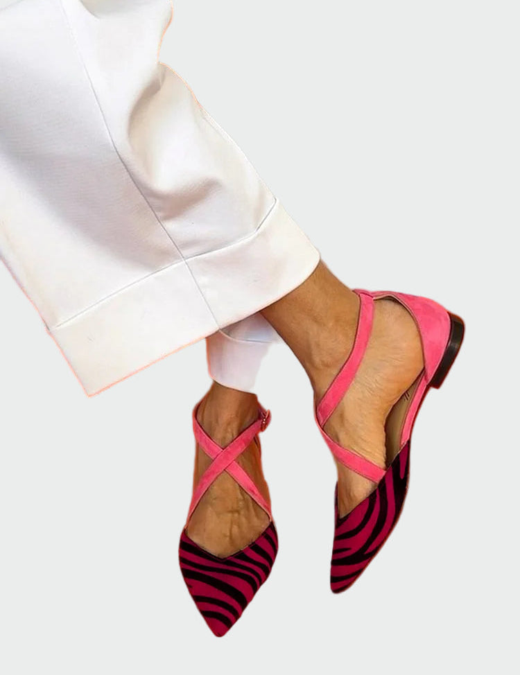 Baleríny S Páskem S Překříženými Páskami Pohodlné Stylové