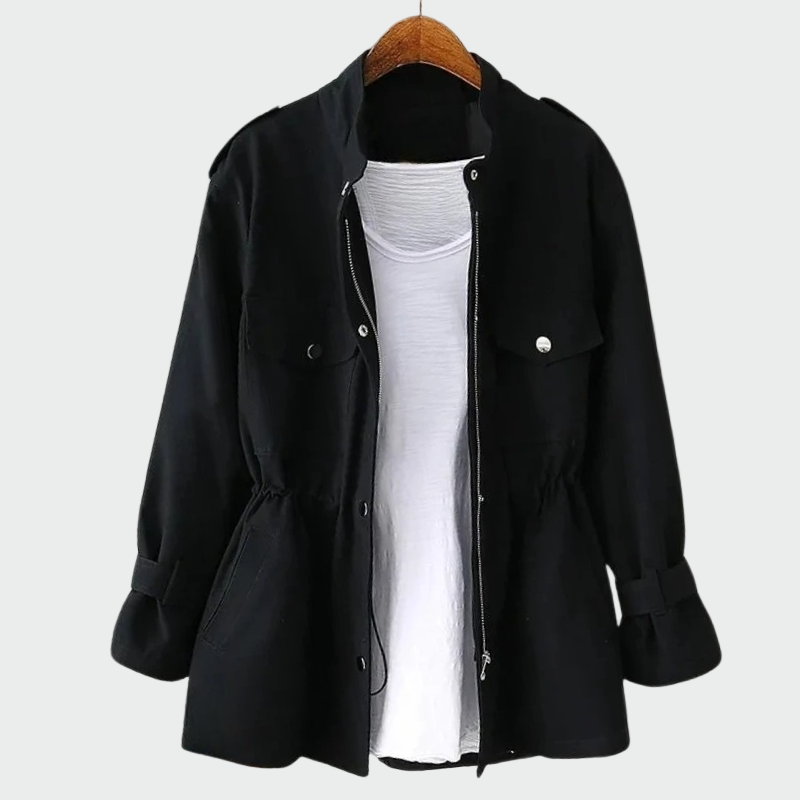 Dlouhý Kabát Béžový S Páskem Pro Ženy Elegantní Všestranný