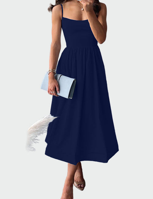 Elegantní Midi Šaty S Tenkými Ramínky Pro Letní Příležitosti