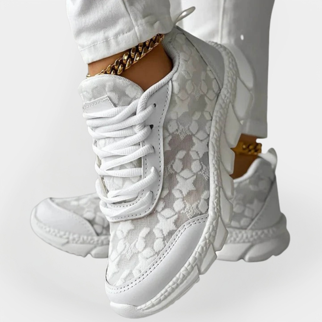 Prodyšné Ortopedické Boty Bílé Lehká Stabilní Podrážka