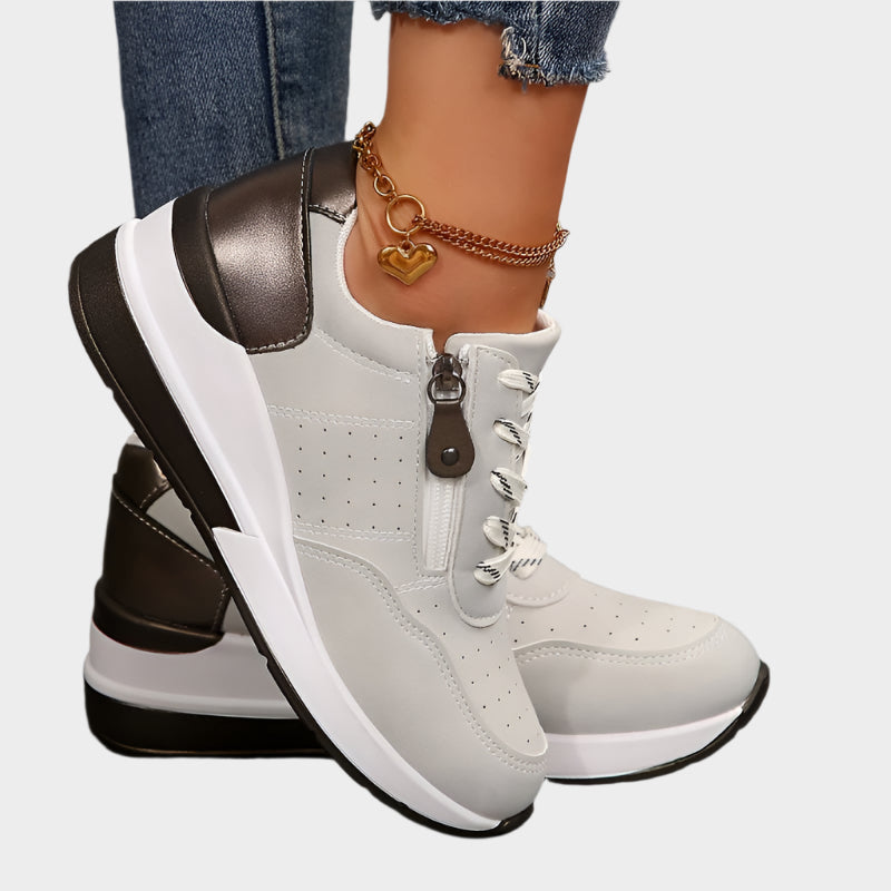 Tmavě Modré Ortopedické Boty S Bočním Zipem Tlustou Podešví