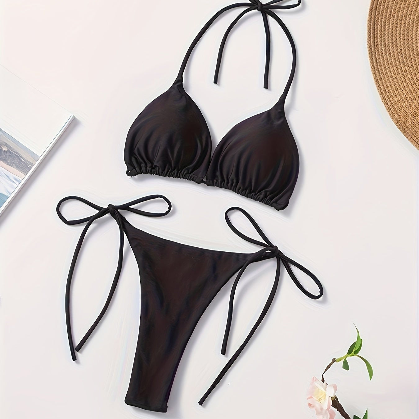 Halter Bikini S Vřezem Kalhotek Pro Ženy Elegantní Plavky