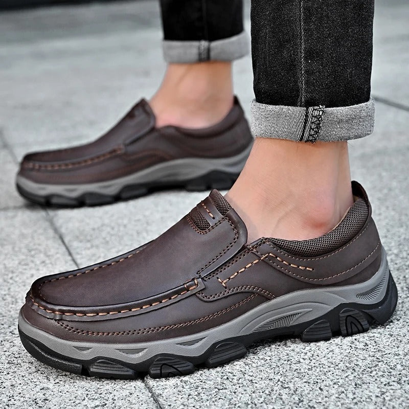 Elegantní Kožené Slip On Boty