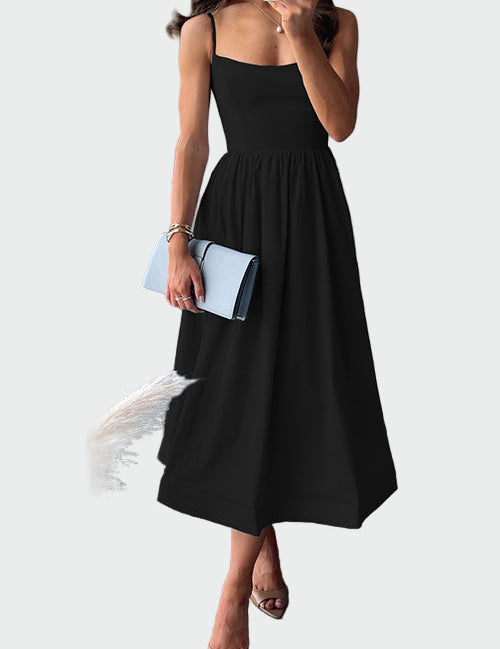 Elegantní Midi Šaty S Tenkými Ramínky Pro Letní Příležitosti