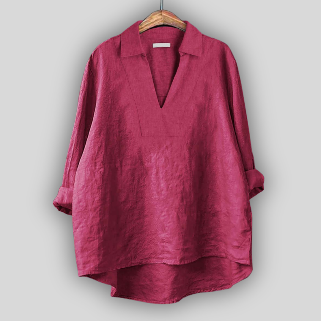 Lněná Blůza Stříbrná Elegance Minimalistická Krása Stylu