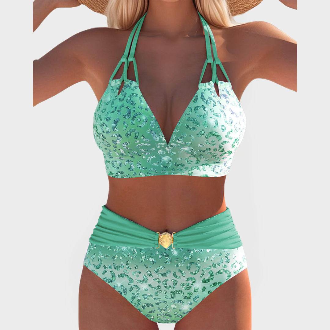 Sexy Bikiny S Vysokým Pásem V Pastelovém Leopardím Vzoru