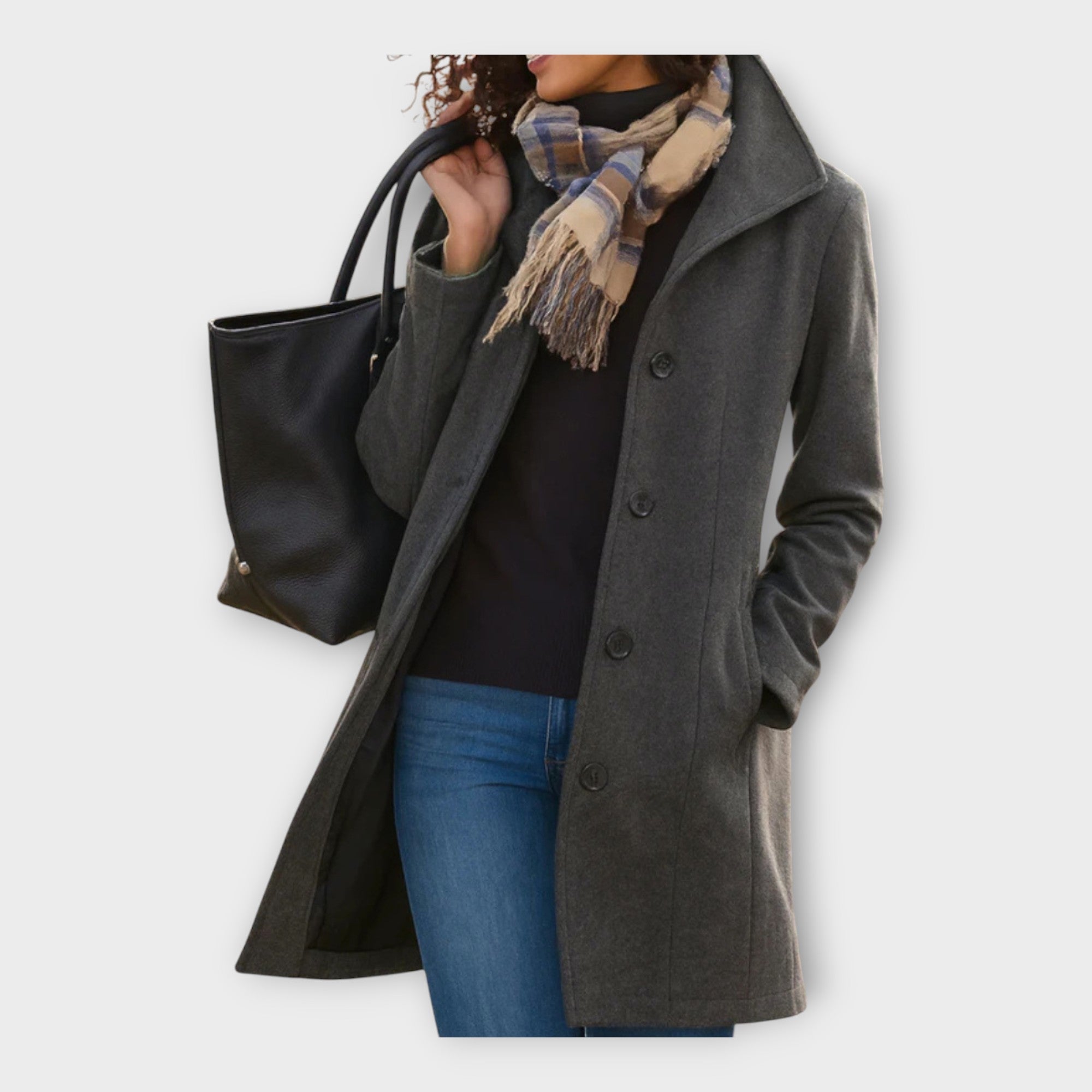 Elegantní Vlněný Kabát s Knoflíky Pro Každý Styl