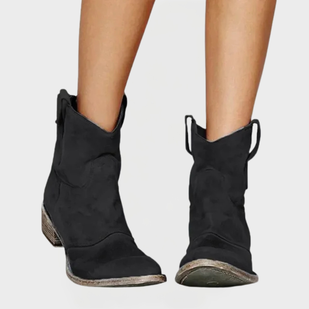 Retro Western Kotníčkové Boty Pro Ženy S Elegantním Nádechem