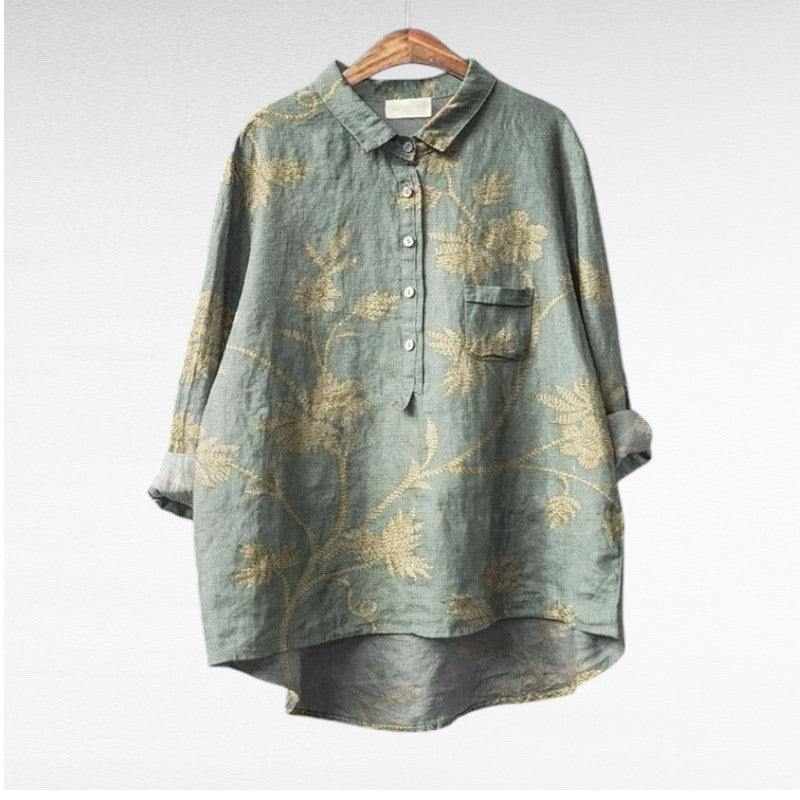 Květinová Košile S Klasickým Střihem A Lehkým Materiálem