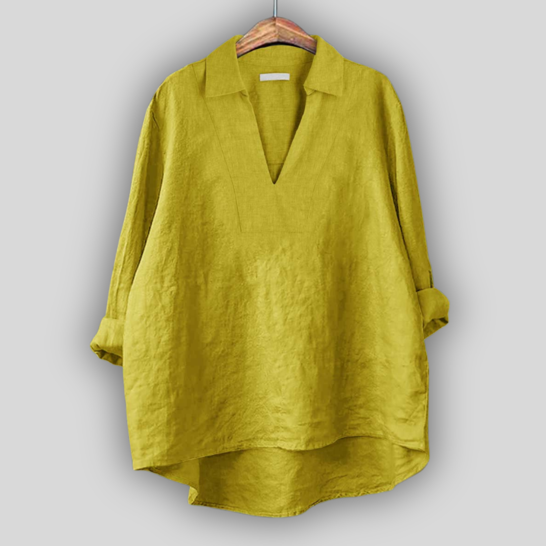 Lněná Blůza Stříbrná Elegance Minimalistická Krása Stylu