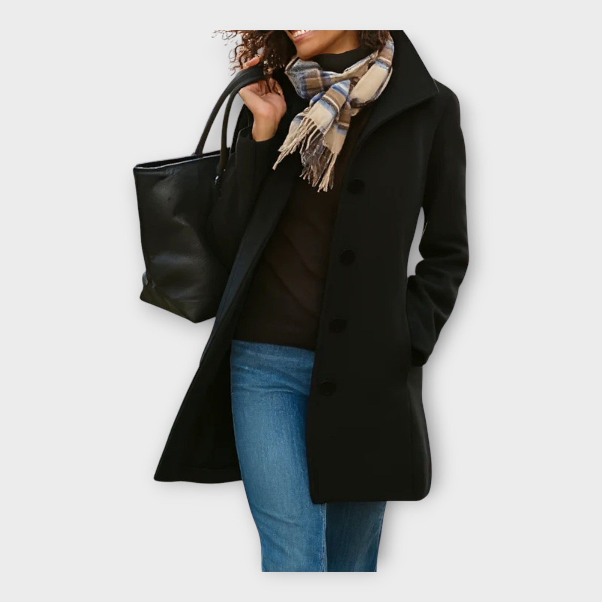 Elegantní Vlněný Kabát s Knoflíky Pro Každý Styl