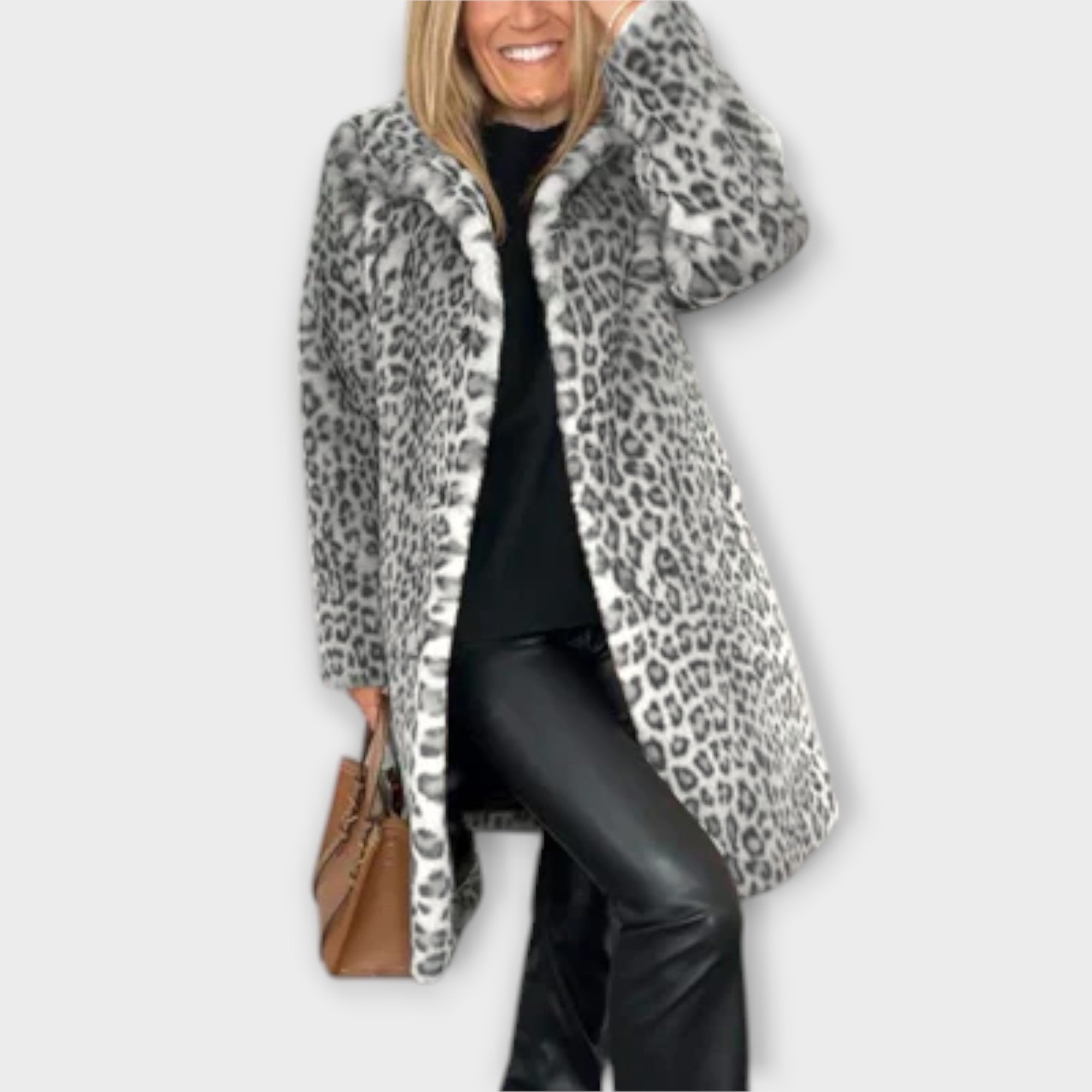 Amara Leopardí Kabát Vzorem Pro Elegantní Zimní Dny