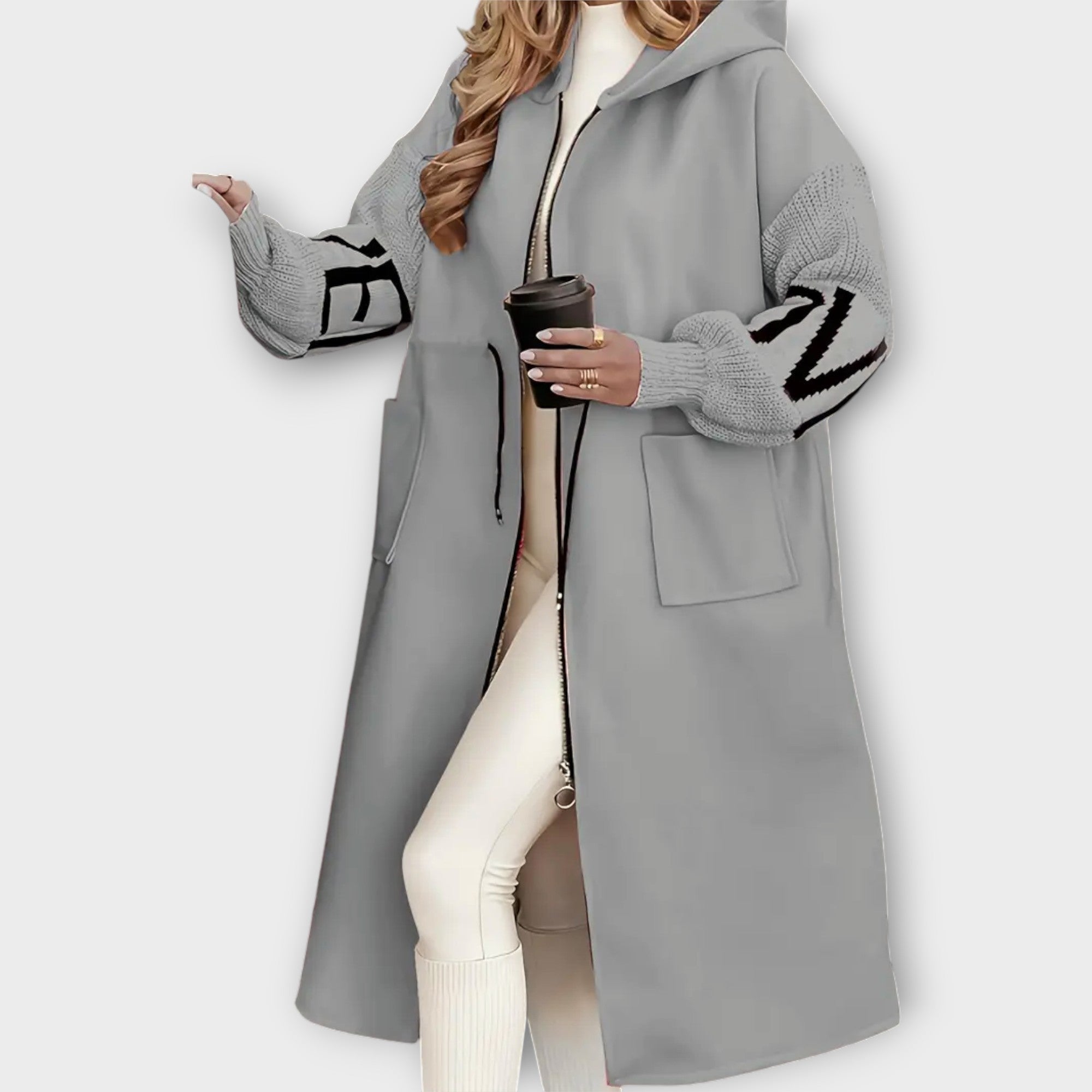 Dlouhý Kabát S Kapucí Pro Každodenní Pohodlí A Design