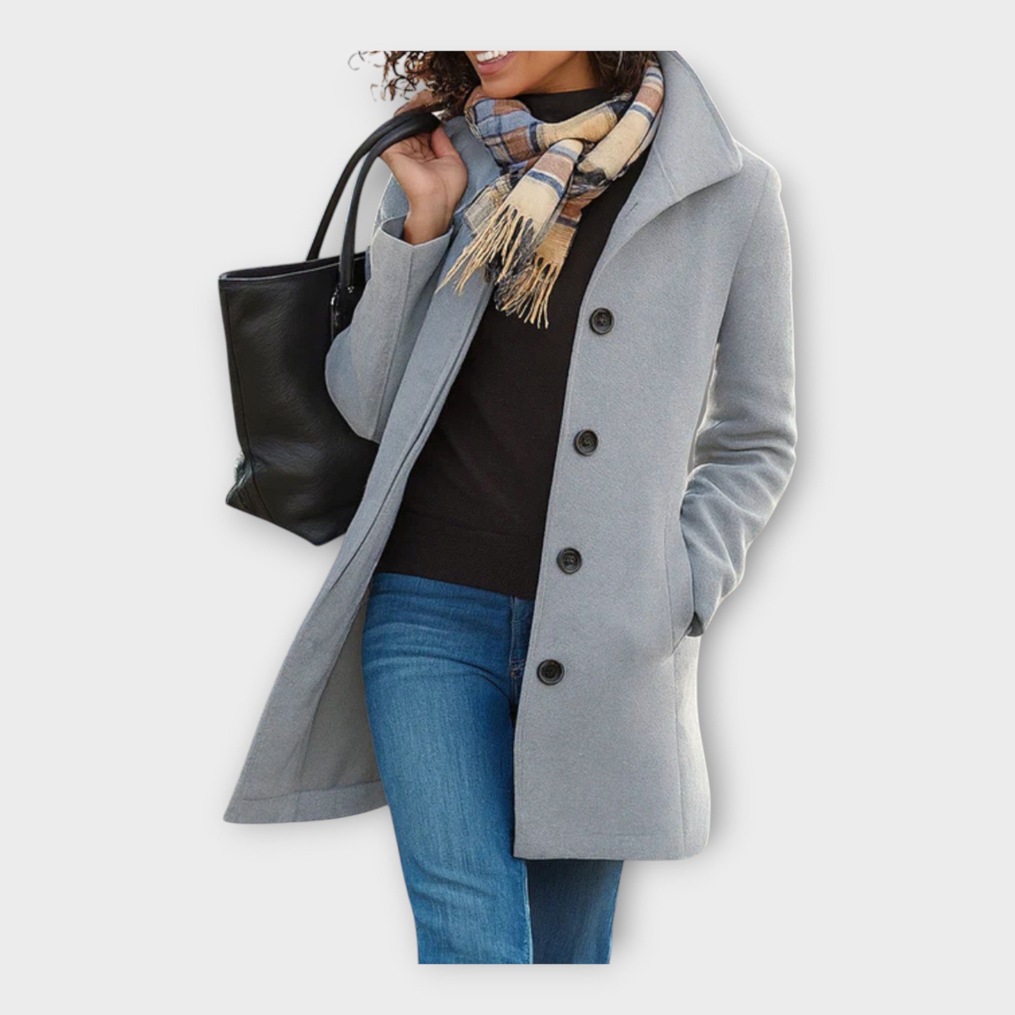 Elegantní Vlněný Kabát s Knoflíky Pro Každý Styl