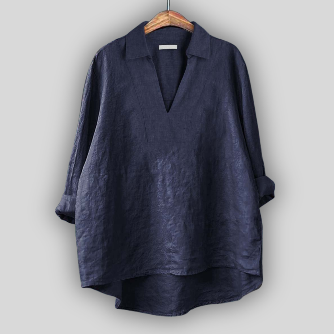 Lněná Blůza Stříbrná Elegance Minimalistická Krása Stylu
