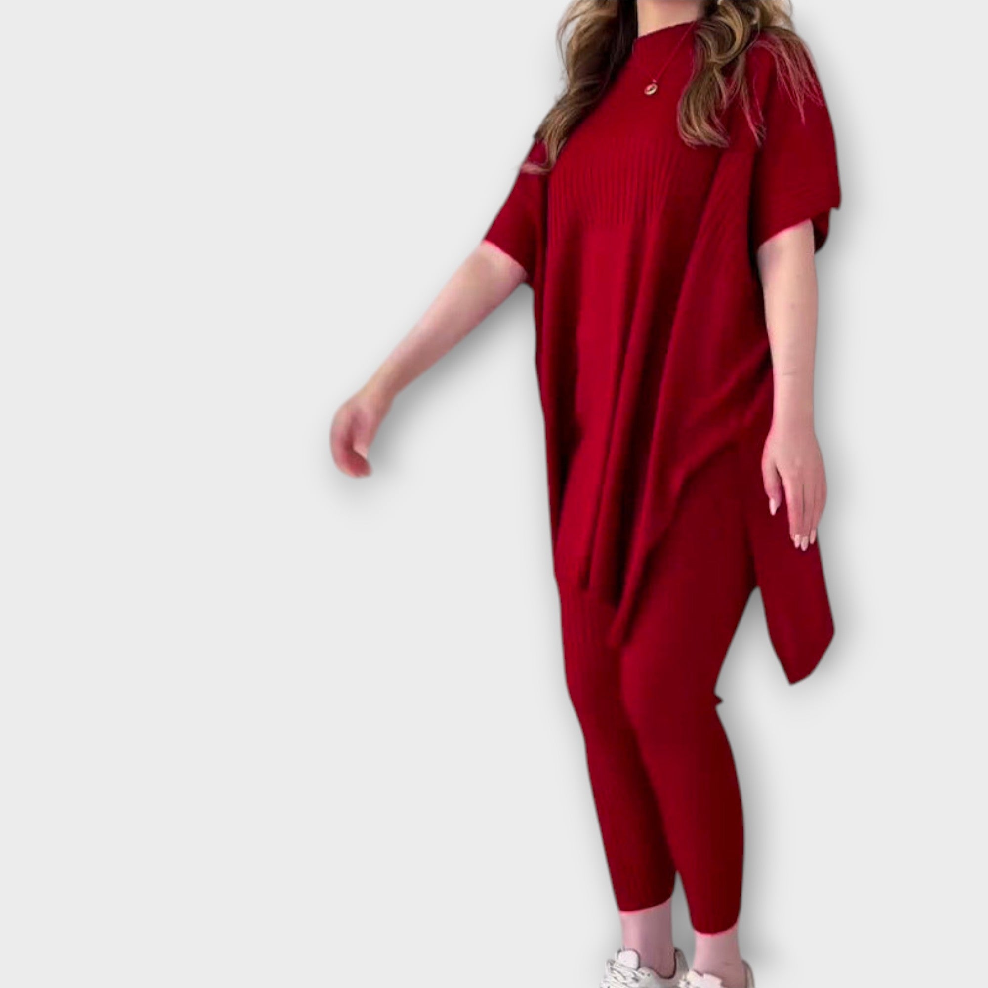 Elegantní Pletený Set S Pohodlným Střihem Pro Denní Nošení