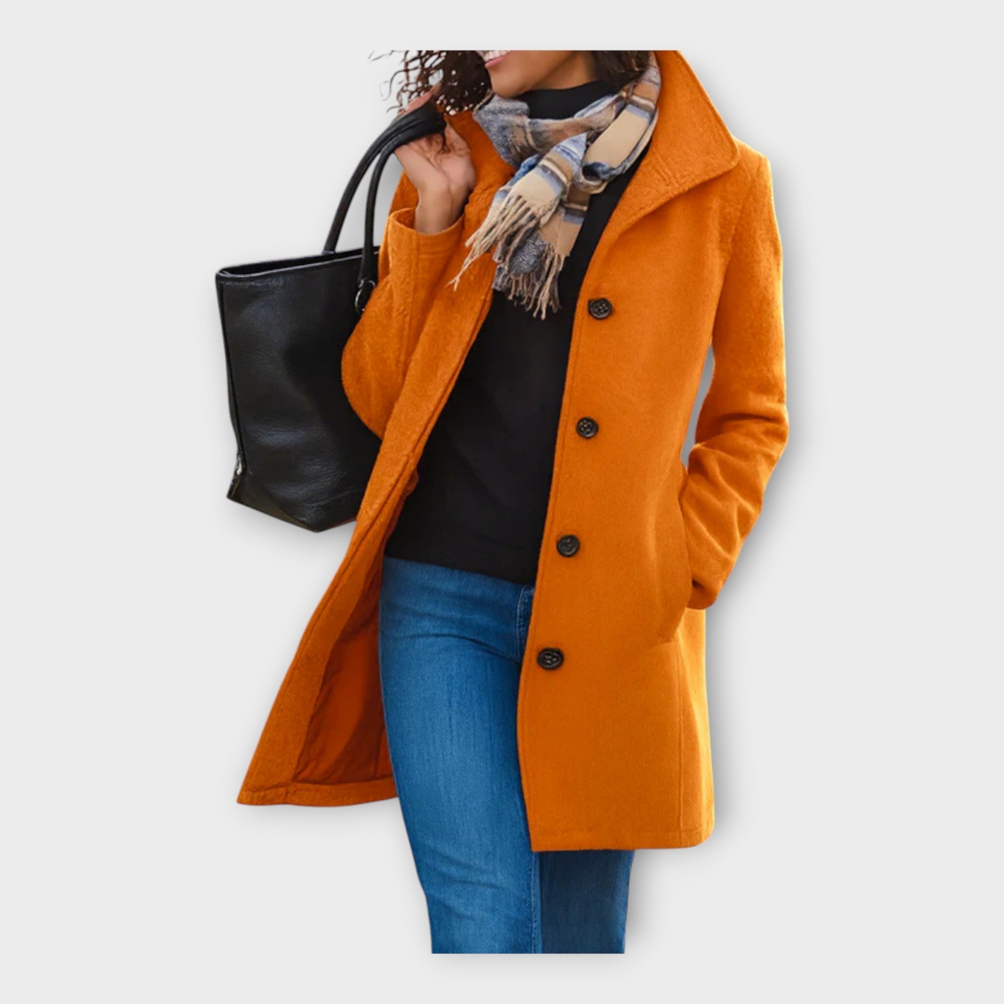 Elegantní Vlněný Kabát s Knoflíky Pro Každý Styl