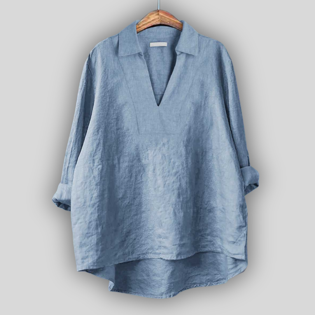 Lněná Blůza Stříbrná Elegance Minimalistická Krása Stylu