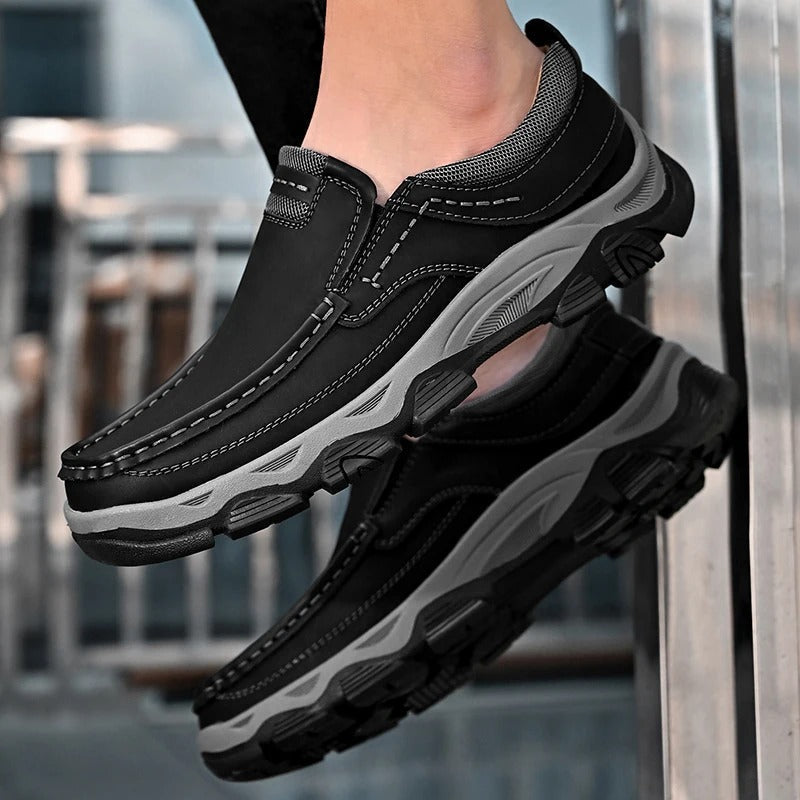 Elegantní Kožené Slip On Boty