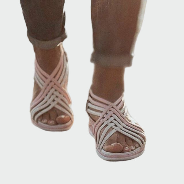 Elegantní Ortopedické Sandály S Pleteným Vzorem Pro Nošení