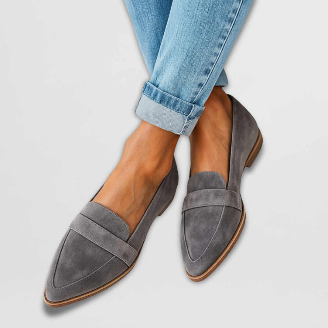 Nadia Semišové Loafers Špičaté Boty Pro Každý Den Džínám